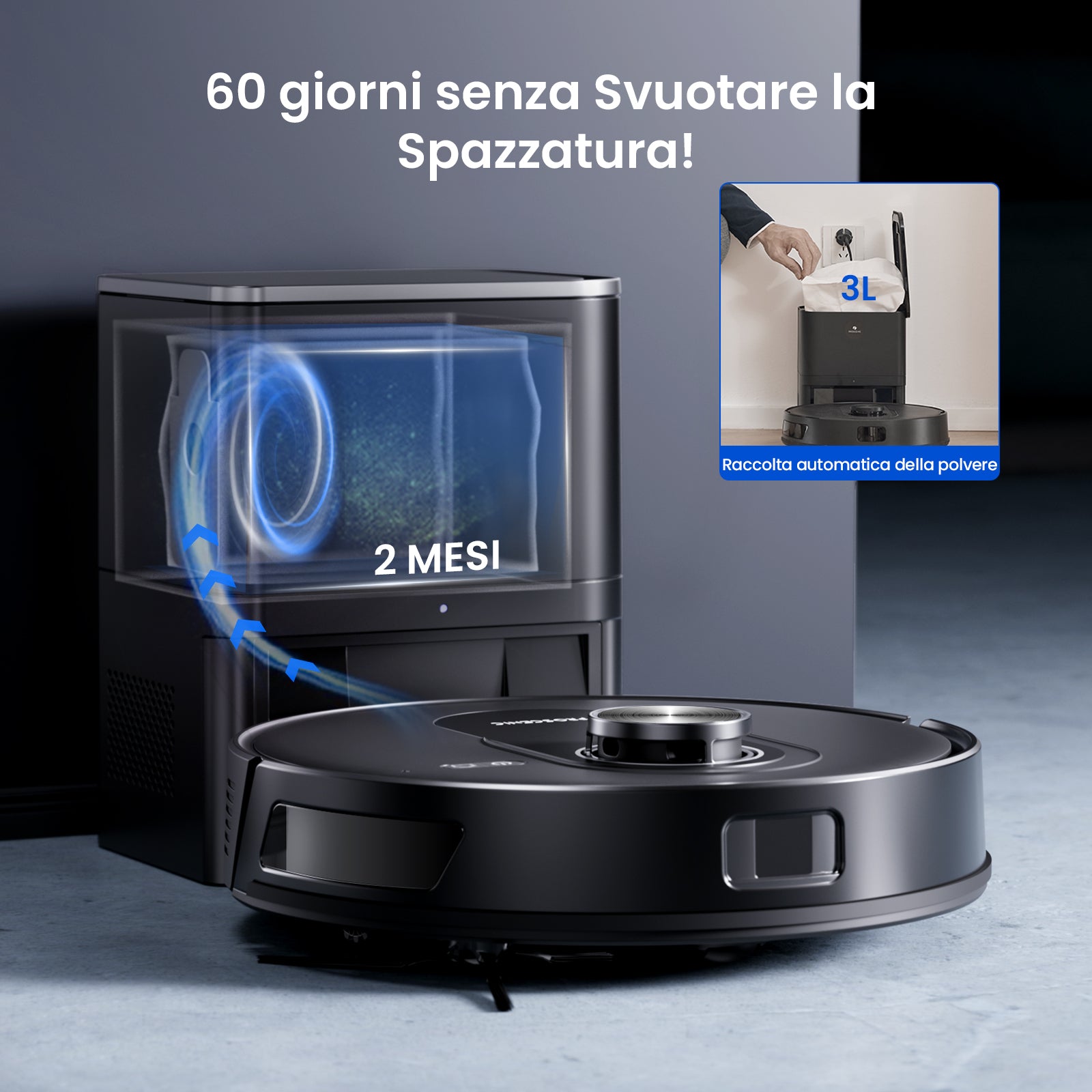 Proscenic Q8 Max+ Robot 2-in-1: Aspirazione 8000Pa e LiDAR
