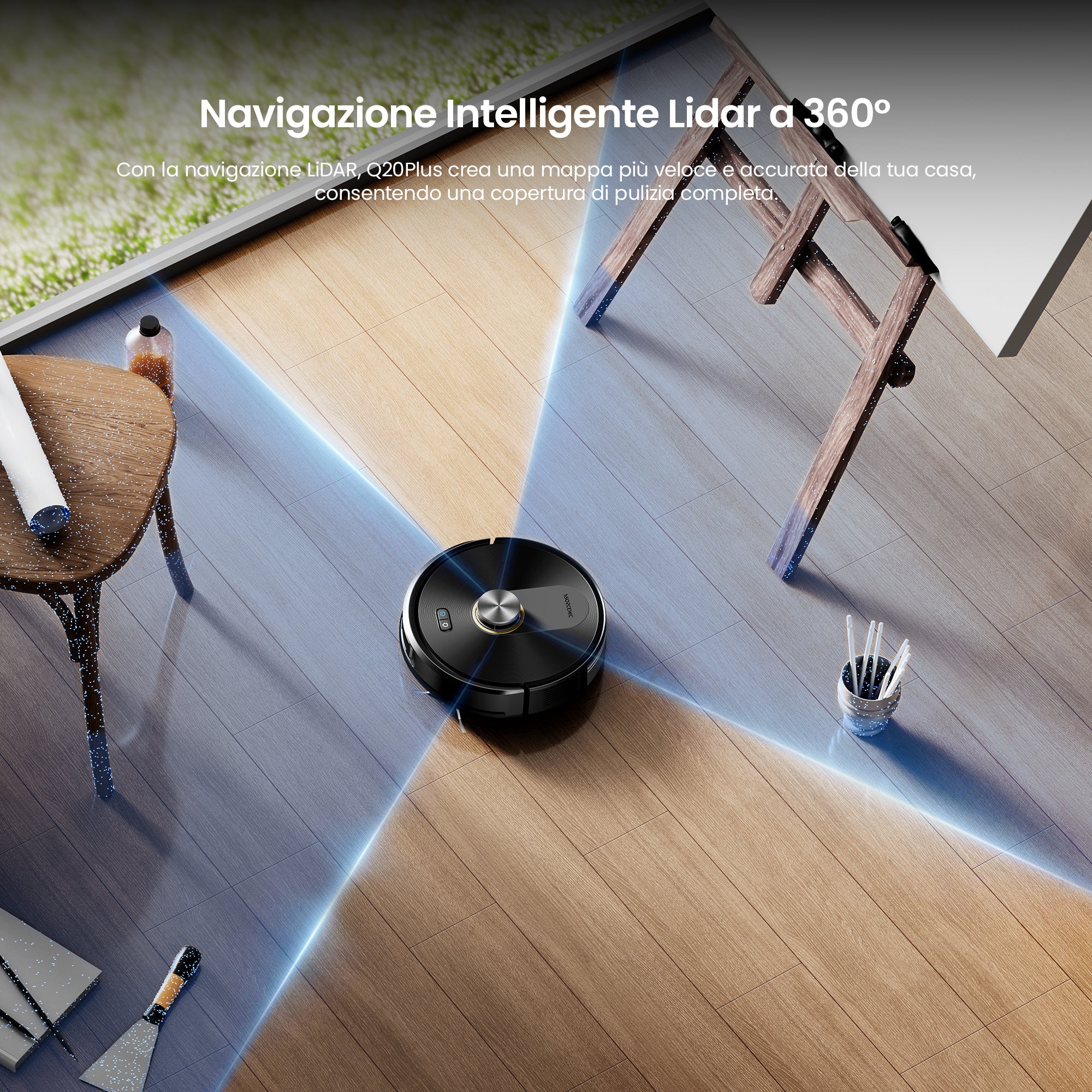 Proscenic Q20 Plus | Robot Aspiratore Senza Sacchetto da 4L