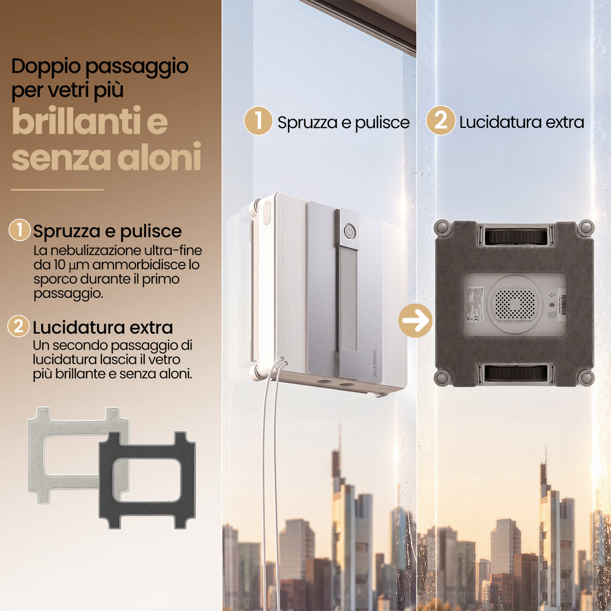 Proscenic W10 Pro Robot Lavavetri