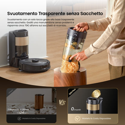Proscenic Q20 Plus | Robot Aspiratore Senza Sacchetto da 4L